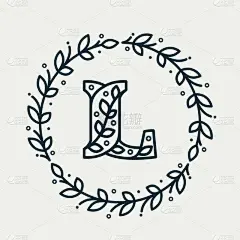 l letter logo consisting floral pattern in a