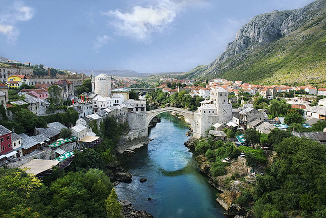 Mostar Old Town Pano...