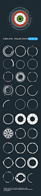 30 Primitive HUD Circles - Custom Shapes - Shapes Photoshop