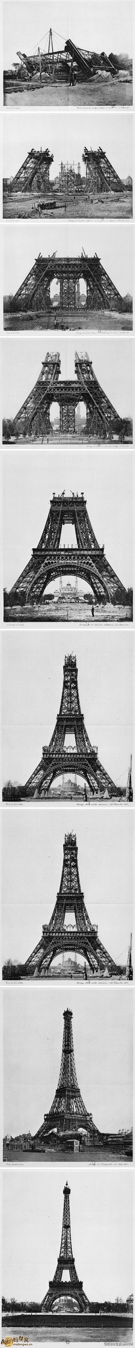 老照片记录下了1.15万吨埃菲尔铁塔修建...