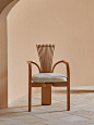 mokamoka设计师款餐椅艺术感侘寂风椅子创意中古椅子北欧实木凳子-淘宝网