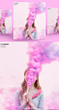 多彩渐变烟雾效果海报PSD模板Smoke effect poster template#ti219a14710 :  