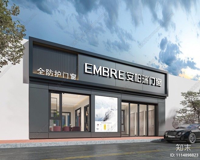 现代门窗专卖店门头门面3D模型下载【ID:1114898823】_知末3d模型网
