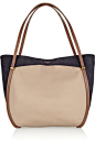 Ballet Cabas textured-leather and suede shoulder bag