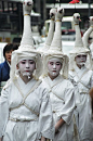 Swan dressed children for the traditional dance at Gion Matsuri