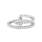 Tier and A Half Pear Ring with 14KT White Gold / Lab / 3/4 Cut Diamond in 14KT White Gold / Lab / 3/4 view 1
