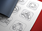 Pencil Sketches : Selection of pencil sketches for app icons and illustrations by Ramotion http://ramotion.com