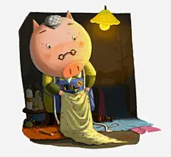 裁缝小猪_新图网 https://ixintu.com 卡通素材 儿童插画 故事插画 童话 梦幻 卡通 森林系 卡通动物 卡通人物 可爱 裁缝 小猪