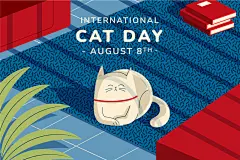 扁平手绘可爱宠物猫咪宅家慵懒萌小猫家猫插画海报ai矢量设计素材-淘宝网