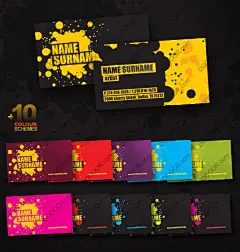 创意圆形墨点喷溅商业名片模板PSD素材下载-DOOOOR.com.jpg
