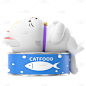 C4D宠物罐头插画元素贴纸5