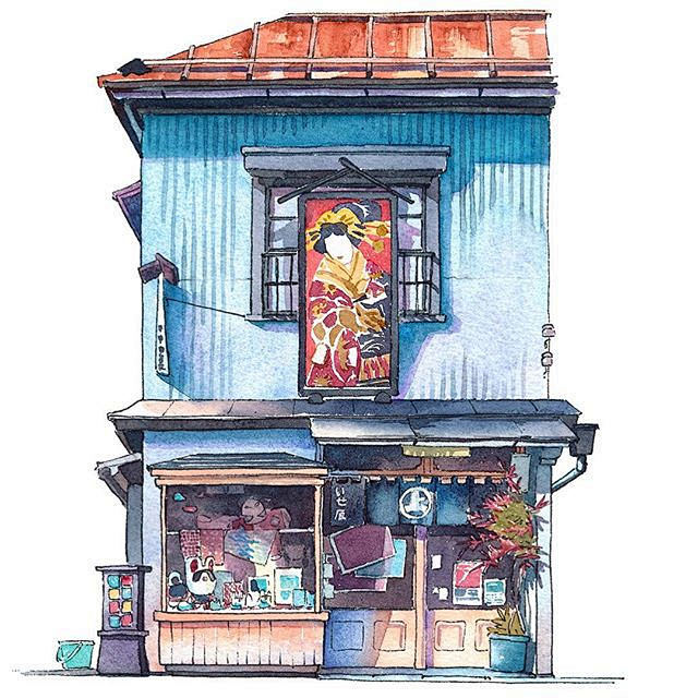 东京街头的温馨小店 | 波兰插画师Mat...