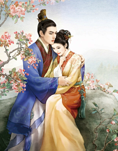 手绘古装情侣