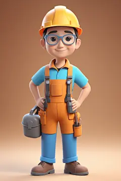 工人施工工程师人物模型