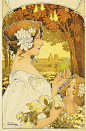 19世纪末比利时艺术家Henri Privat-Livemont的新艺术风格海报设计