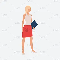 金发女孩拿着文件夹