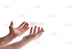 两手掌向上孤立白色