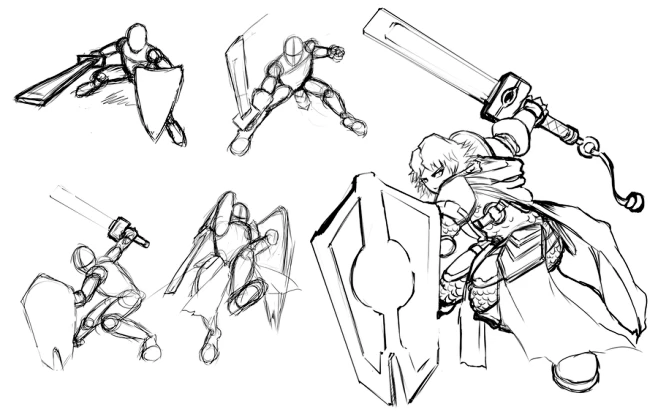Female Knight Dynamic Pose Study by Jmcdon-花瓣网