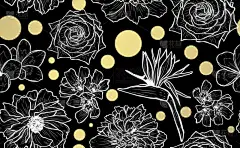 优雅无缝图案与手绘鲜花, 设计元素。用于邀请、卡片、印刷品、礼品包装、制造、纺织品、织物、壁纸的花卉