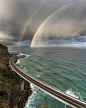 悉尼海崖桥的双彩虹 Sea Cliff Bridge, New South Wales, Australia