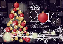 2019,旋转类游乐,圣诞卡,新年前夕,华丽的,简单,模板,小册子,领导能力,问候