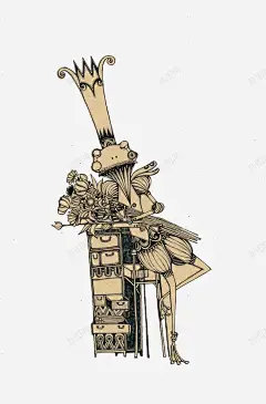 手绘青蛙王子插画高清素材 人物 动物 彩绘 抽象 童话 免抠png 设计图片 免费下载