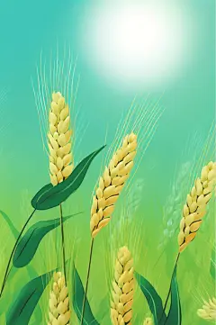 AI数字艺术手绘莠草谷雨插画-众图网