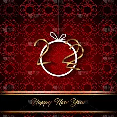 2022年新年快乐背景为您的季节邀请，节日海报，贺卡。