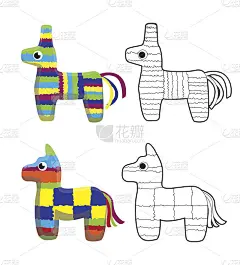 皮纳塔马彩色卡通矢量插图