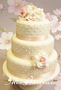 成都 手工婚礼甜品 婚礼花朵翻糖蛋糕 小香风气质珍珠玫瑰蛋糕-淘宝网