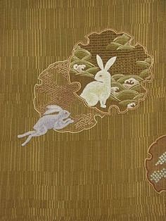 Rabbits, stitched wi...