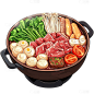 美食卡通插画火锅
