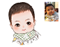 婴儿宝宝手绘定制logo漫胎毛画儿童q版新生头像卡通设计儿童照片-淘宝网