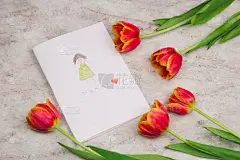 贺卡,郁金香,儿童,绘画插图,母亲节,手艺,羊毛帽,自然美,可爱的,母亲