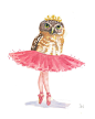 Owl Watercolour Original Painting - Ballet Owl, Tutu, Ballet Art, 8x10. via Etsy.: 