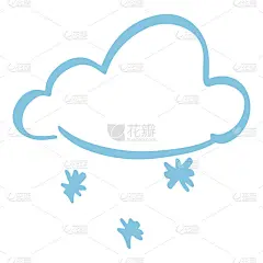 云计算和雪。涂鸦风格。手绘云和雪的速写。天气符号