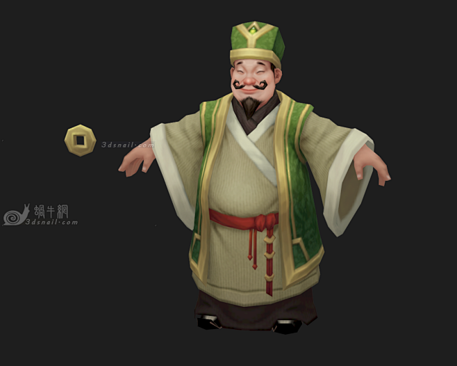 掌柜，钱庄掌柜，老板，财主，地主，有钱人，胖老爷，古代人物 - 角色3d模型 3dsnail模型网-花瓣网