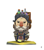 The Wizard Tower : 3d low poly 360 Animation Following Medieval characters around a Wizard island