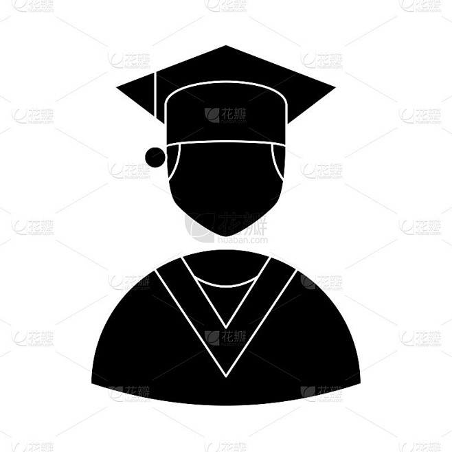 学生图标，矢量插图，教育字形