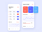 Health&Training Application chart sport training health typography application shadow round white colors ux minimal mobile blue ui gradient digital app design clean