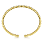 14K Yellow Gold Diamond Station Open Bangle - 0.4 ct - Shot 3