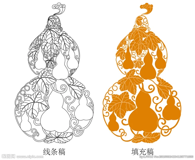 葫芦吉祥传统中药花纹图案-花瓣网