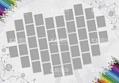 纪念册 多图排版 爱心  - 源文件下载【酷图网】同学纪念册,毕业纪念册,纪念册,相册,多图,心型,排版,爱心,个人,头像,旅游,名单,大头照,