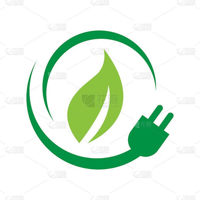 环保可再生生物能源标志设计矢量插图