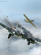 Battle of Britain Combat Archive Vol. 3 - 9th August, Piotr Forkasiewicz : Commisioned illustration for Battle of Britain Combat Archive Vol. 3 by Simon W. Parry. 3D models by Wojciech Kliment Niewęgłowski. Scene, textures and illustration by Piotr Forkas