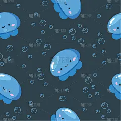 动物,水下,海洋,水母,可爱的,华丽的,纺织品,壁纸,装饰物,爱