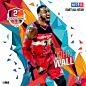 NBA 2015 All-Star Starters Artwork : Official NBA 2015 All-Star Artwork that announced the East and West starters to the world.