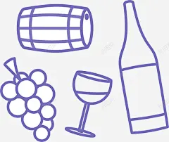 红酒葡萄简笔画图标 免费下载 页面网页 平面电商 创意素材