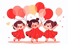 卡通愚人节整蛊活动派对插画