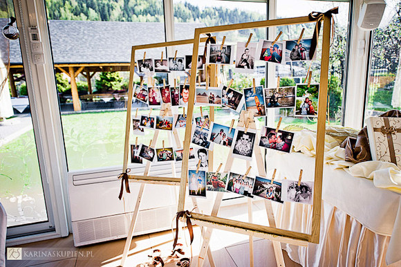 婚礼布置-相框装饰的照片展示方式